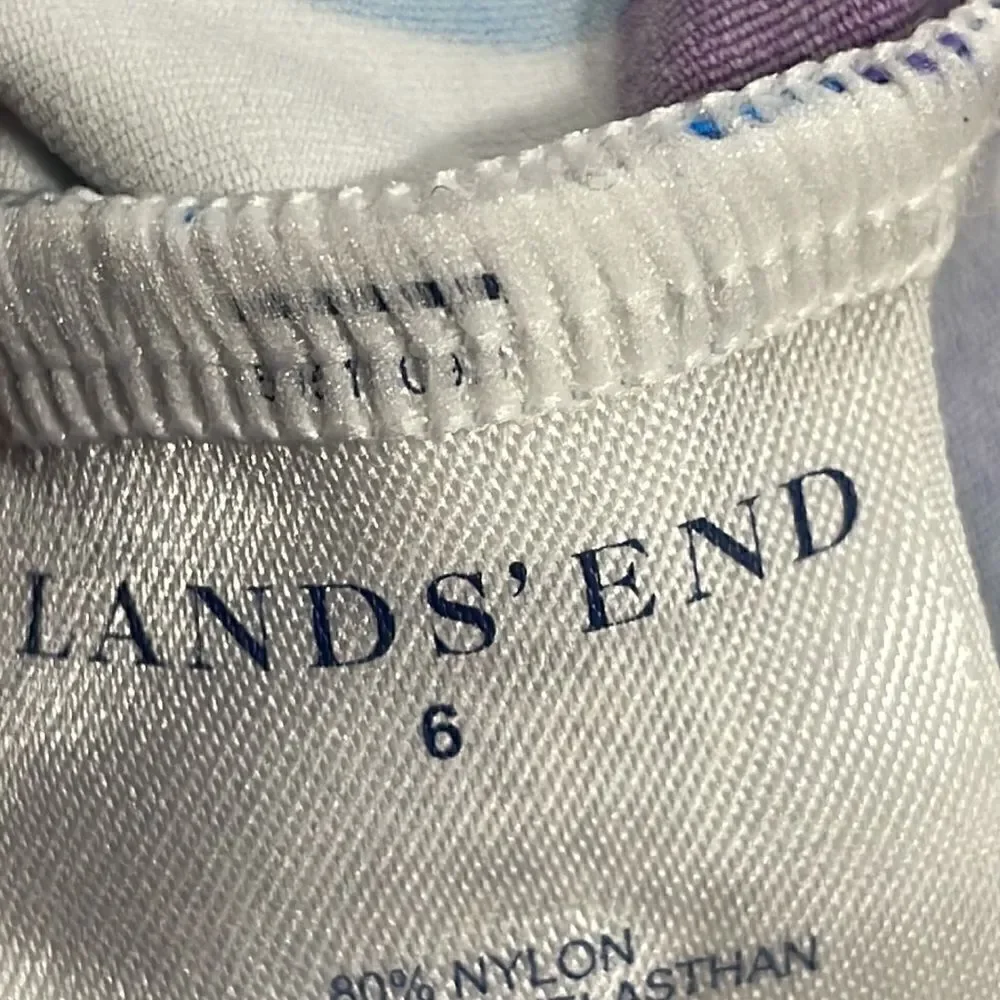 NWOT Lands' End Floral Tankini Swim Top.  Size 6 S small